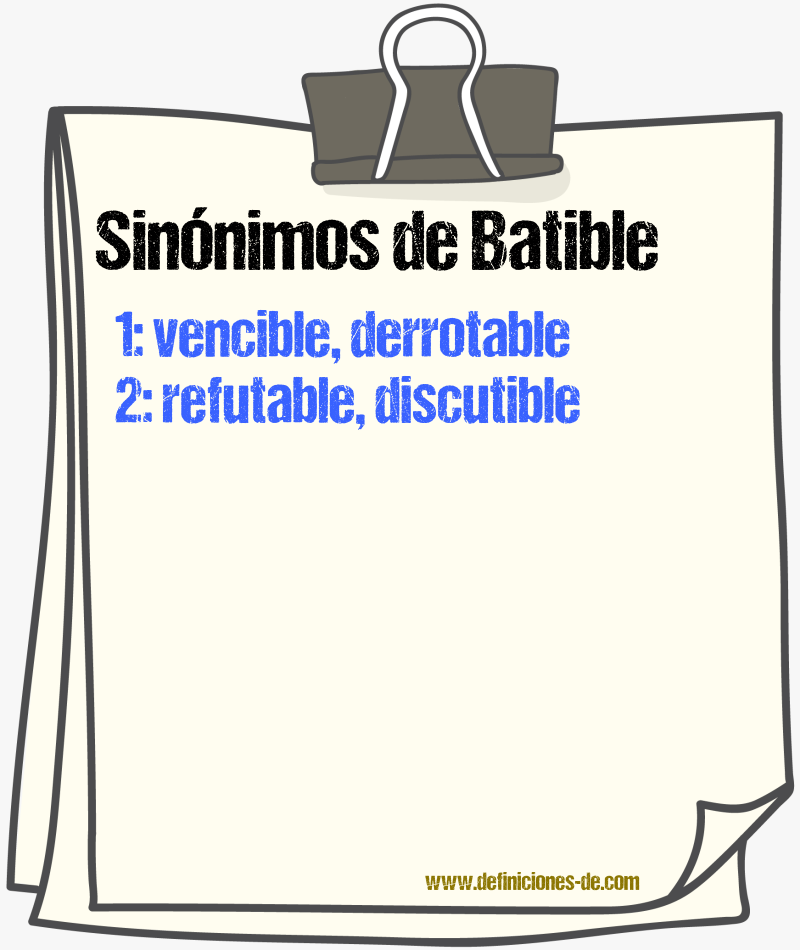 Sinónimos de batible