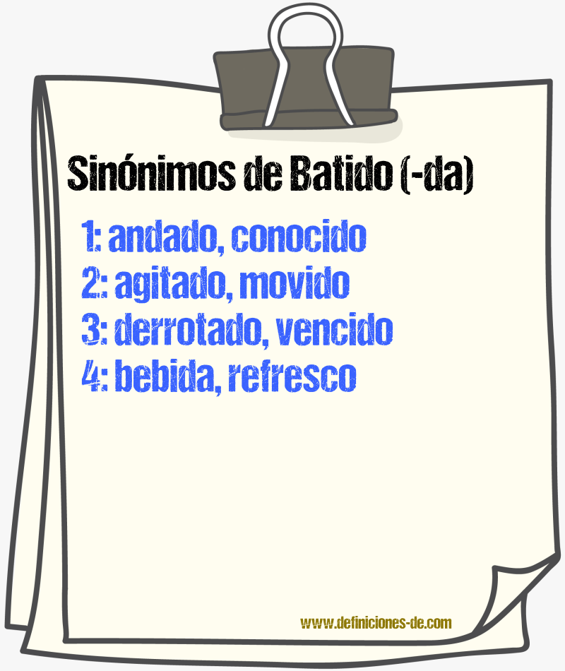 Sinnimos de batido