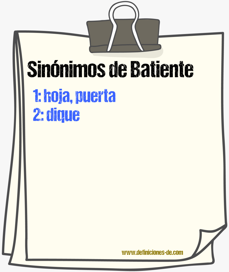 Sinnimos de batiente