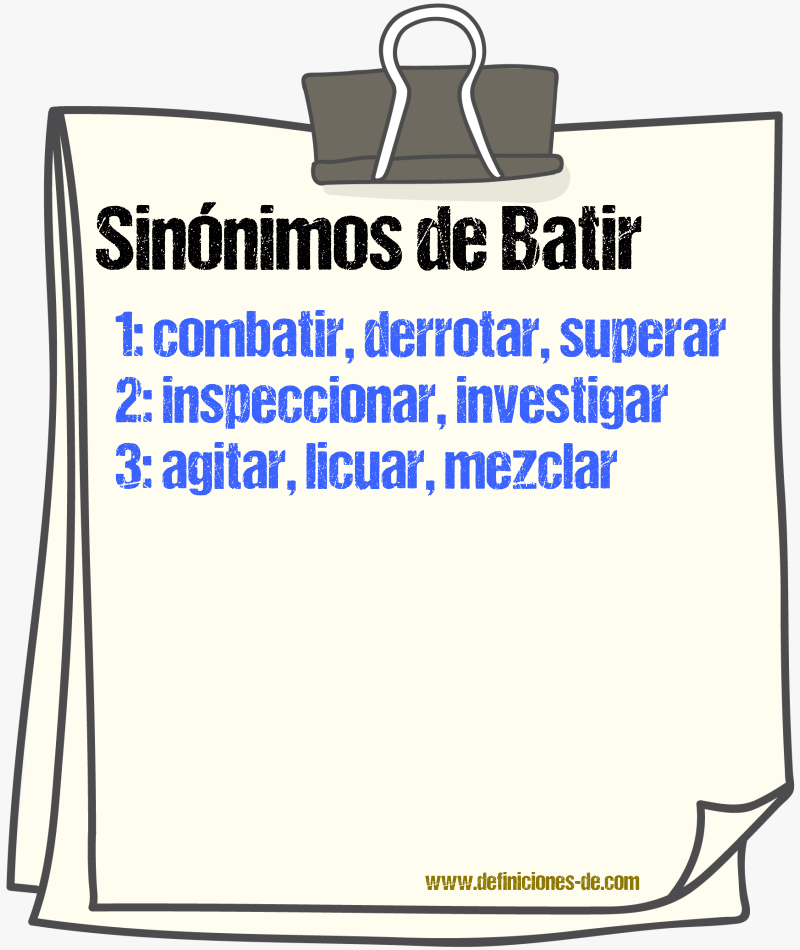 Sinnimos de batir