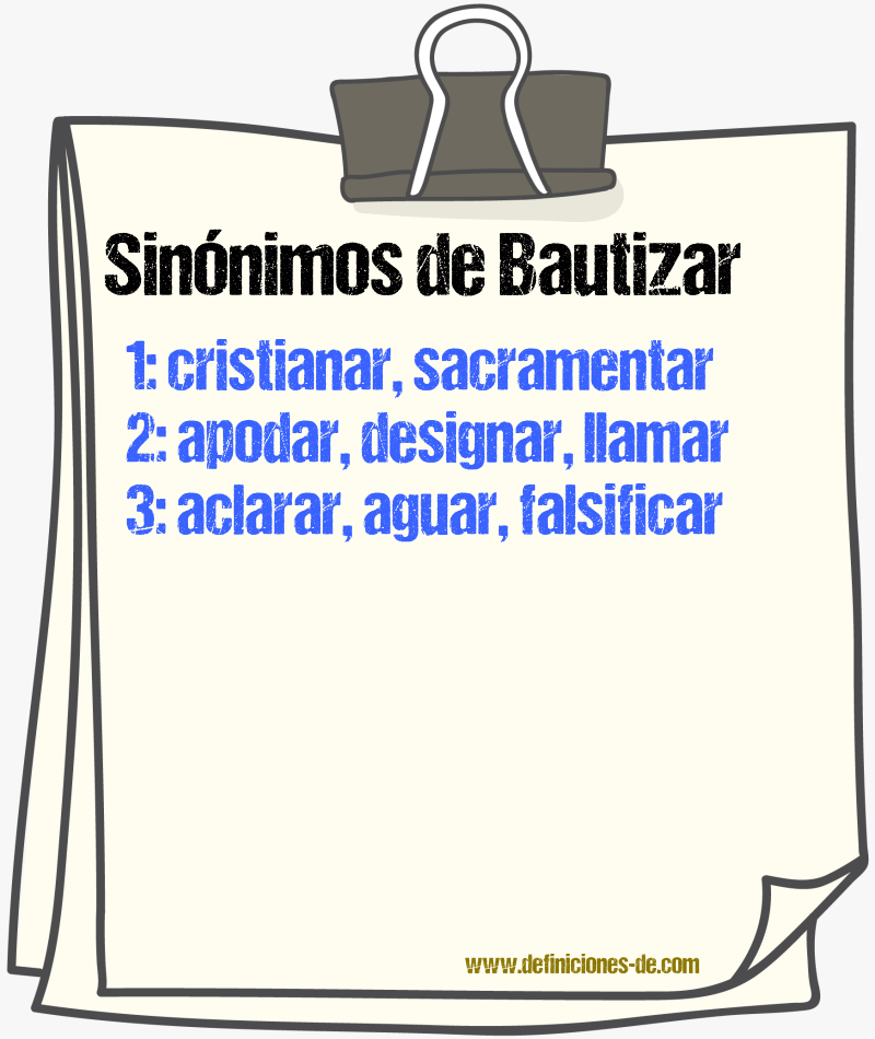 Sinnimos de bautizar