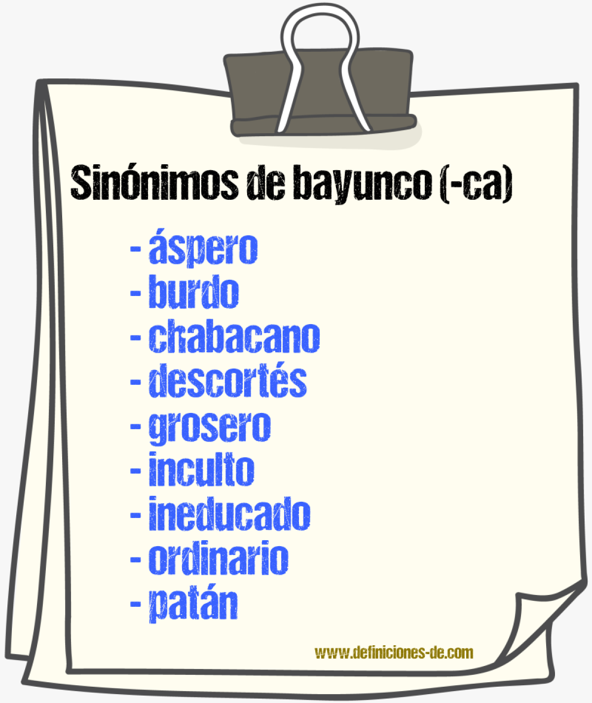 Sinnimos de bayunco