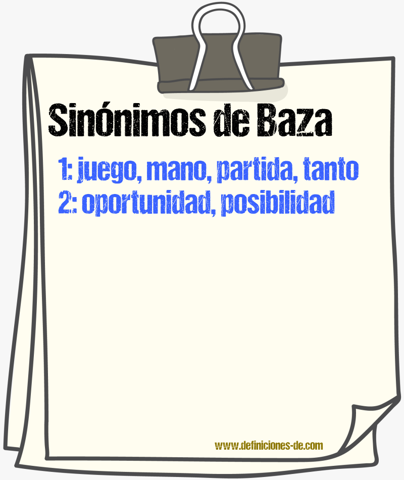 Sinnimos de baza