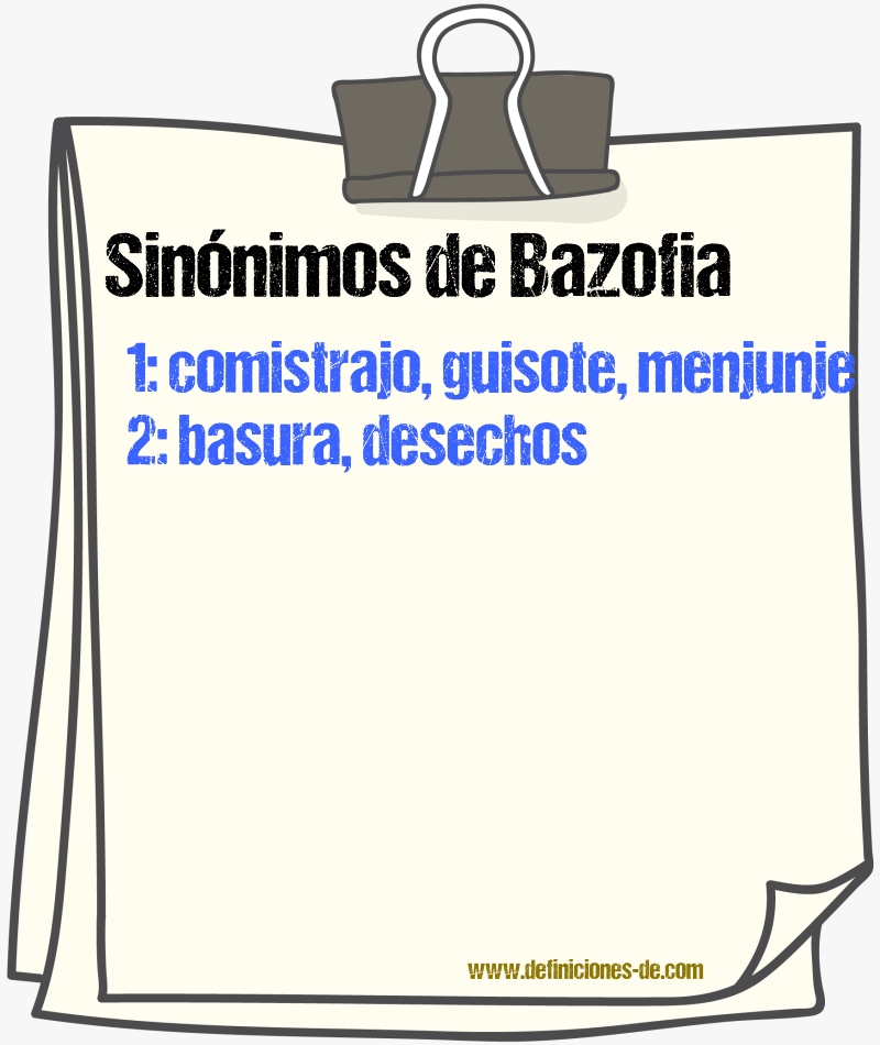 Sinnimos de bazofia