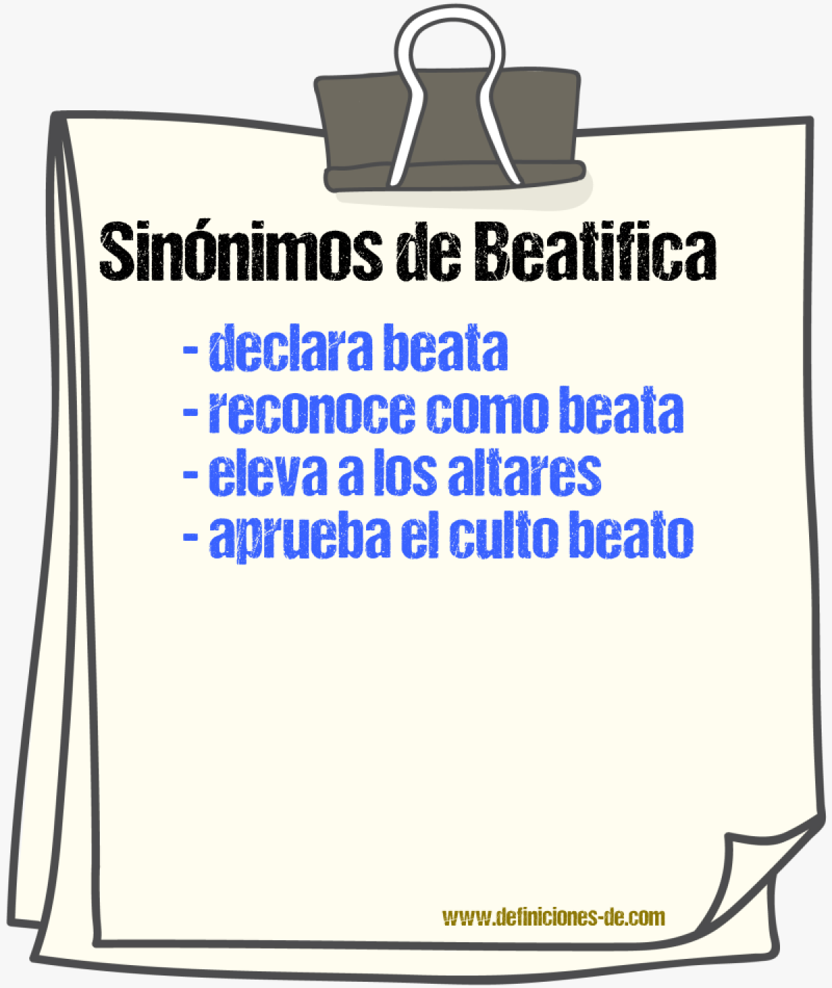 Sinónimos de beatifica