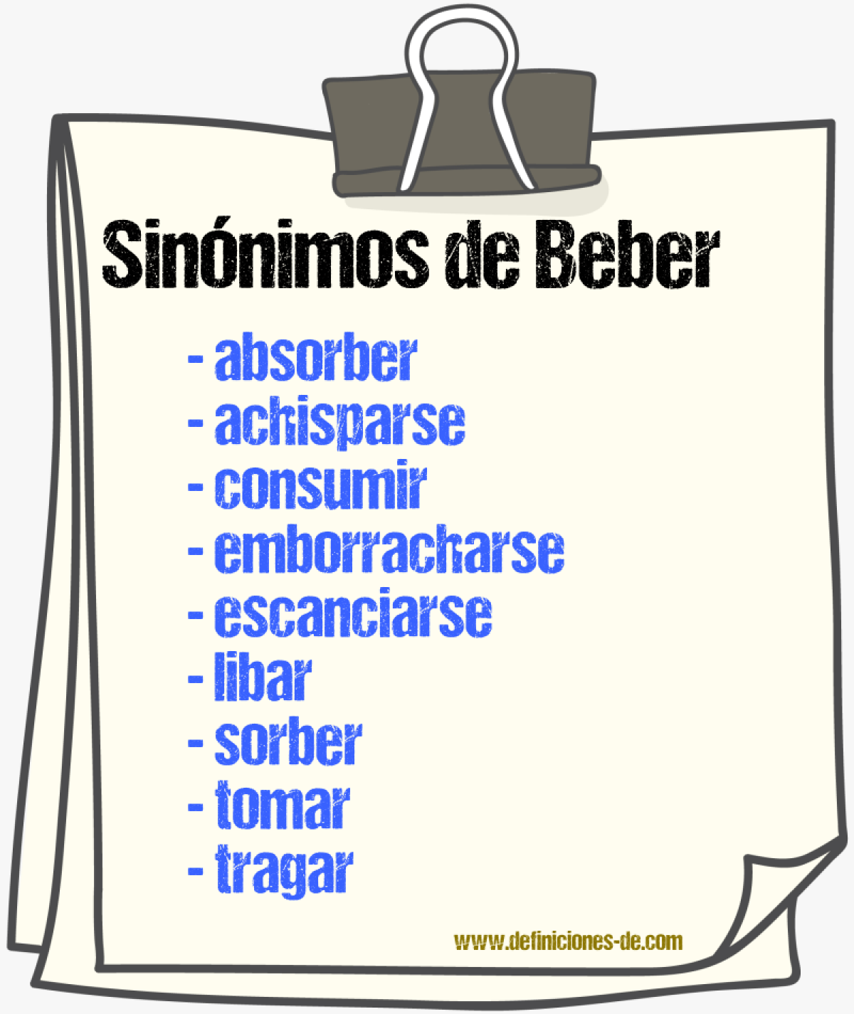 Sinnimos de beber