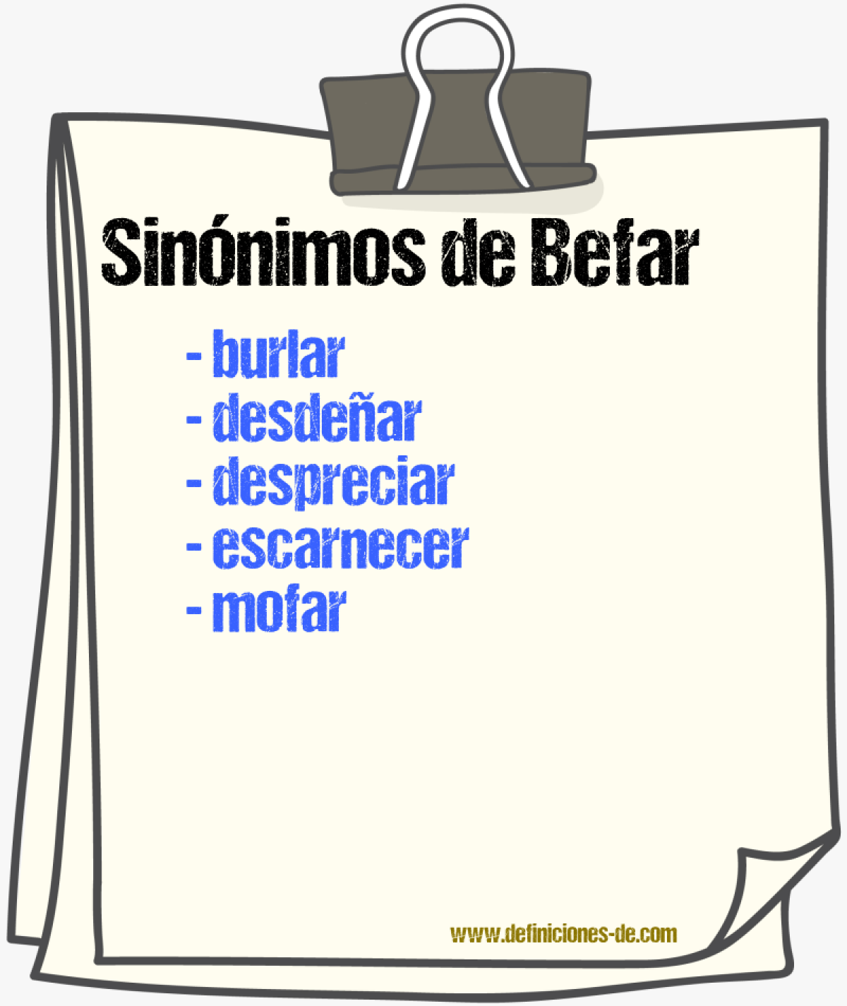 Sinnimos de befar