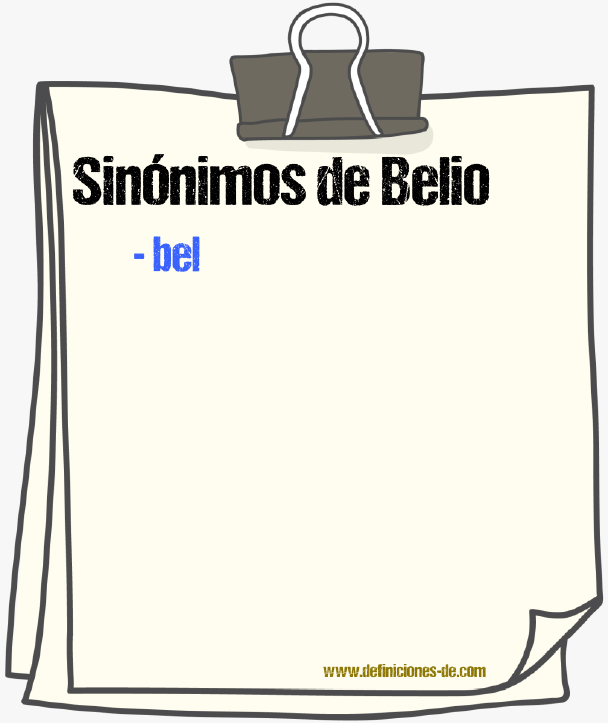 Sinnimos de belio