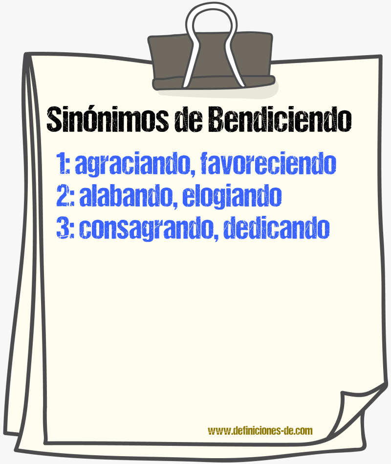 Sinónimos de bendiciendo