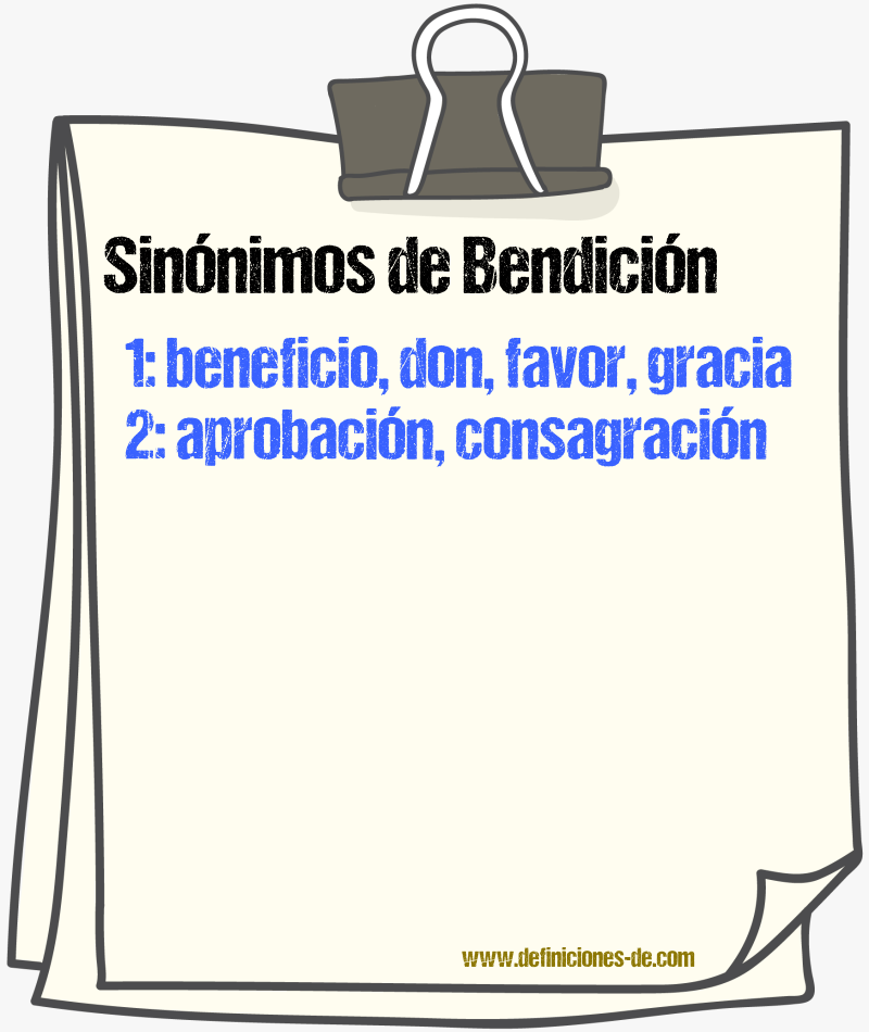 Sinnimos de bendicin