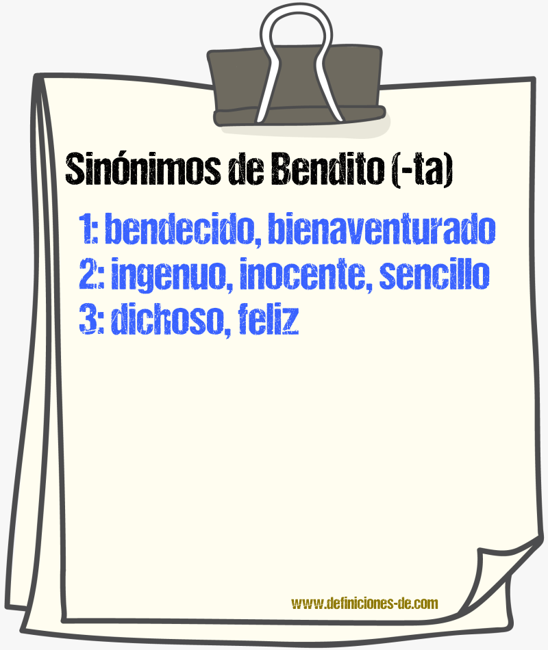 Sinnimos de bendito