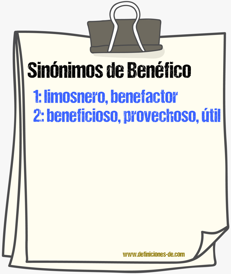 Sinnimos de benfico