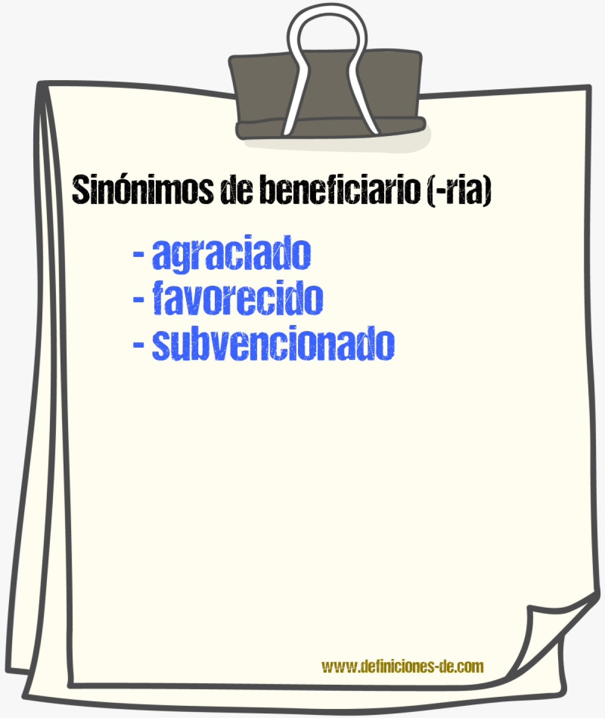 Sinnimos de beneficiario