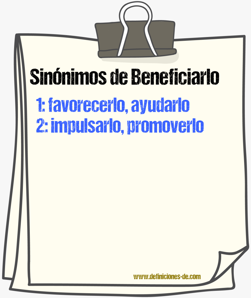 Sinónimos de beneficiarlo