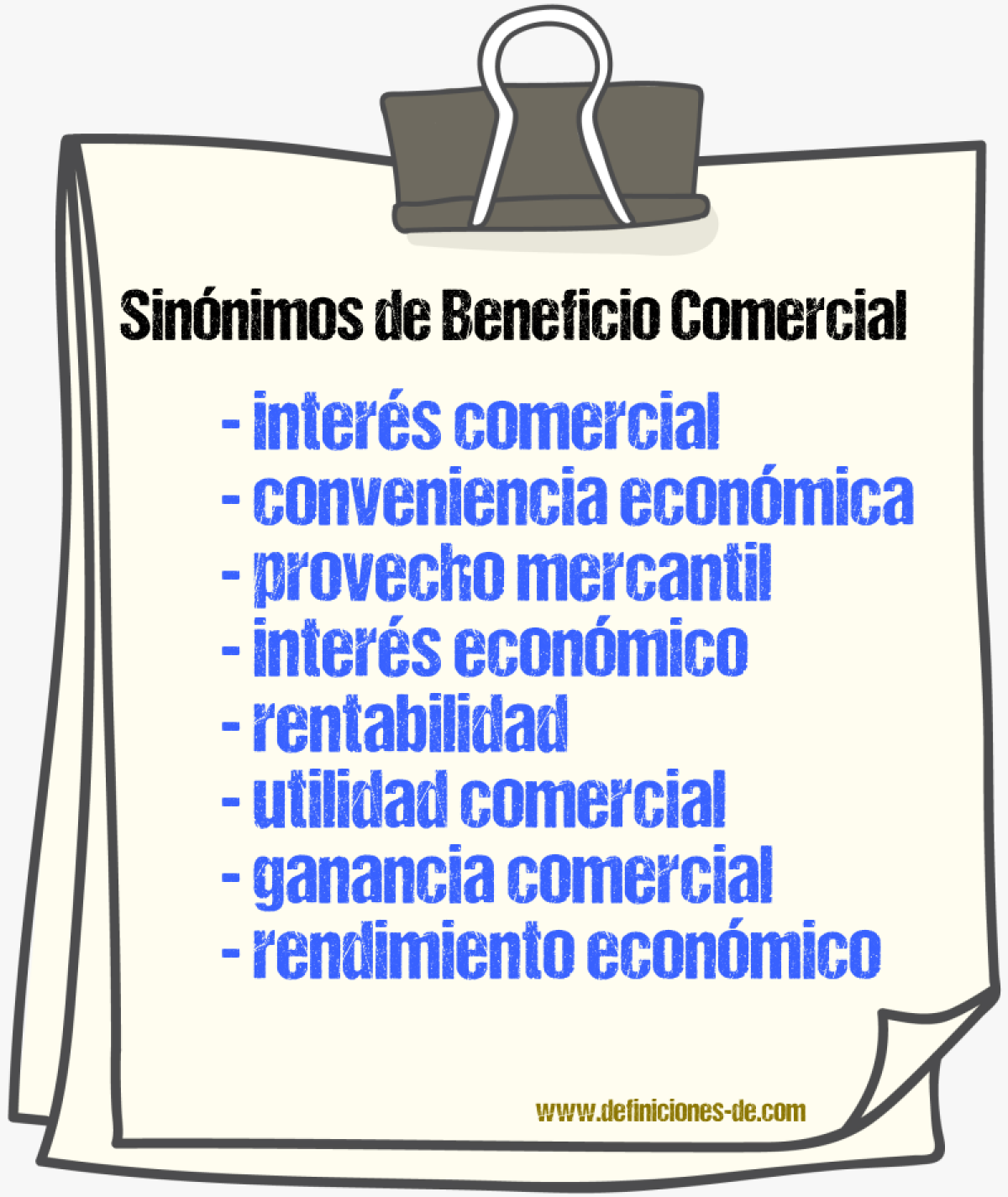 Sinónimos de beneficio comercial