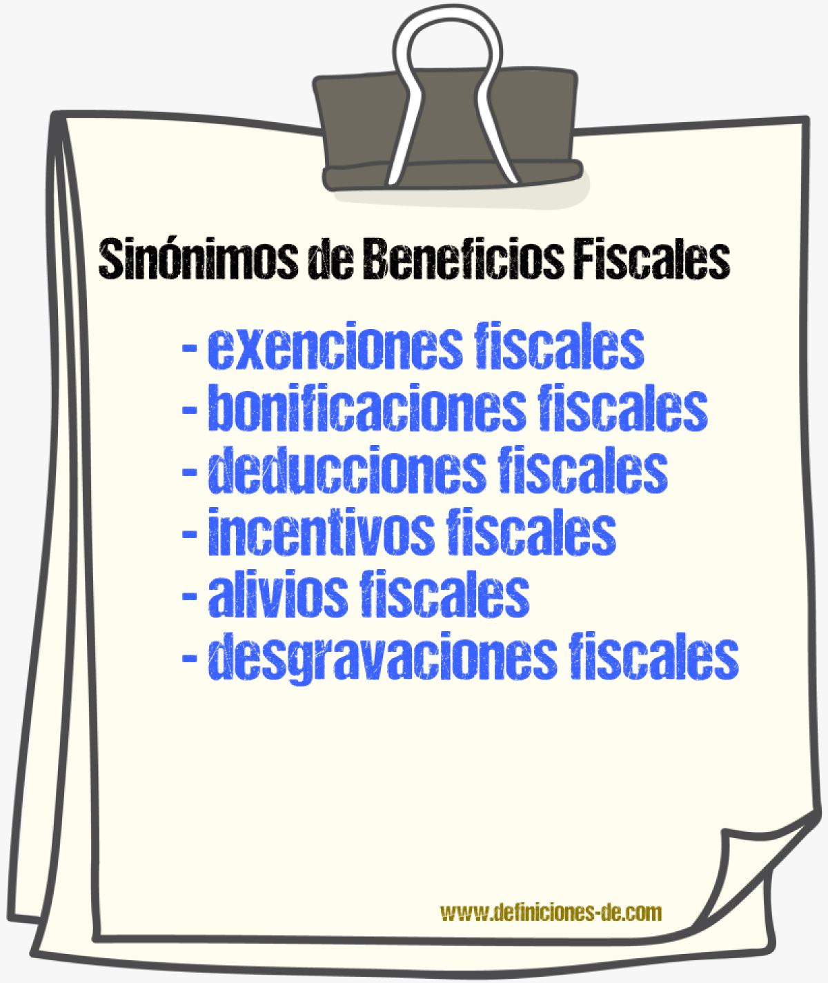 Sinónimos de beneficios fiscales