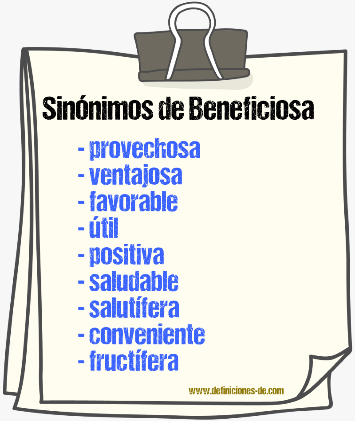 Sinónimos de beneficiosa