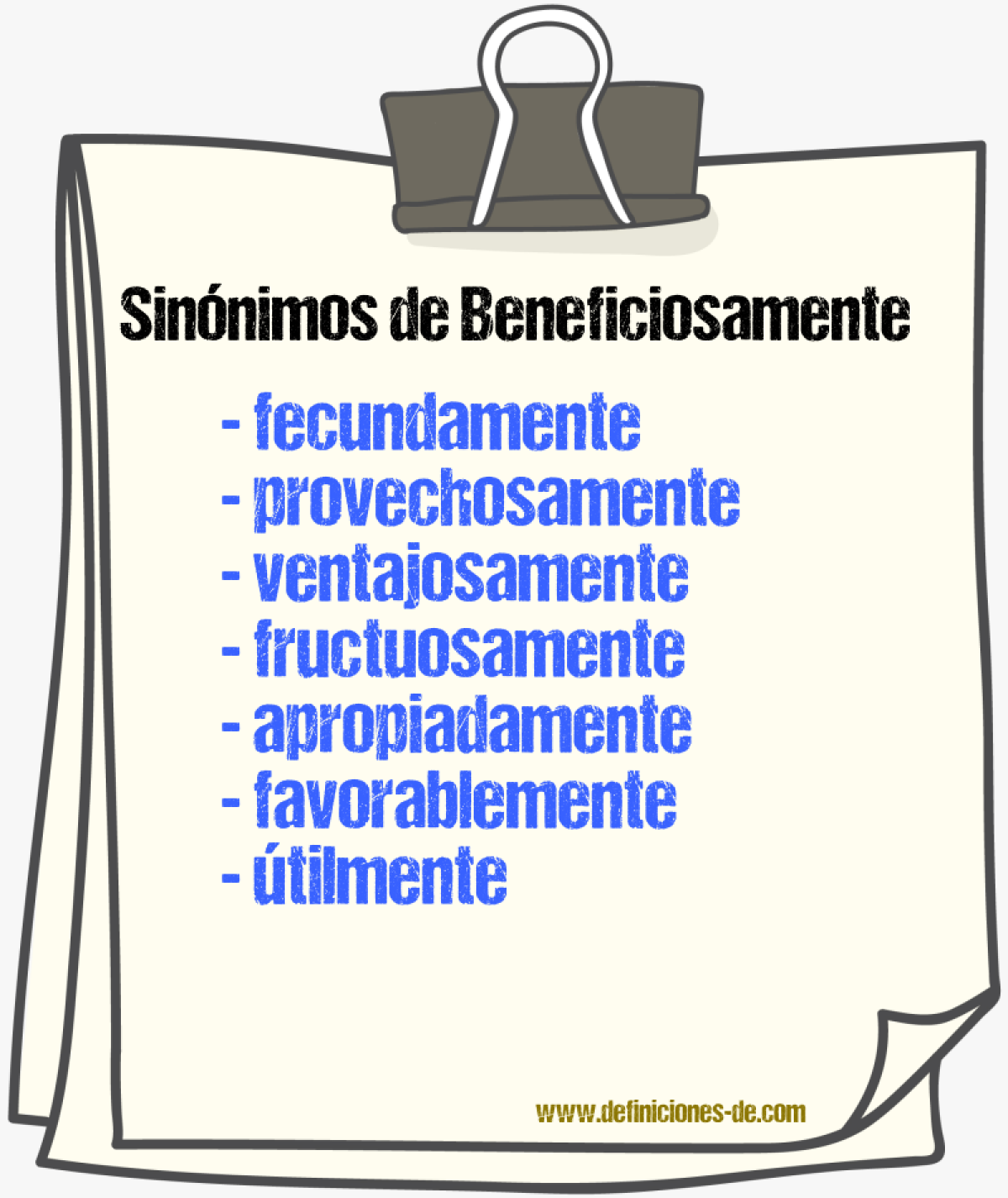 Sinnimos de beneficiosamente