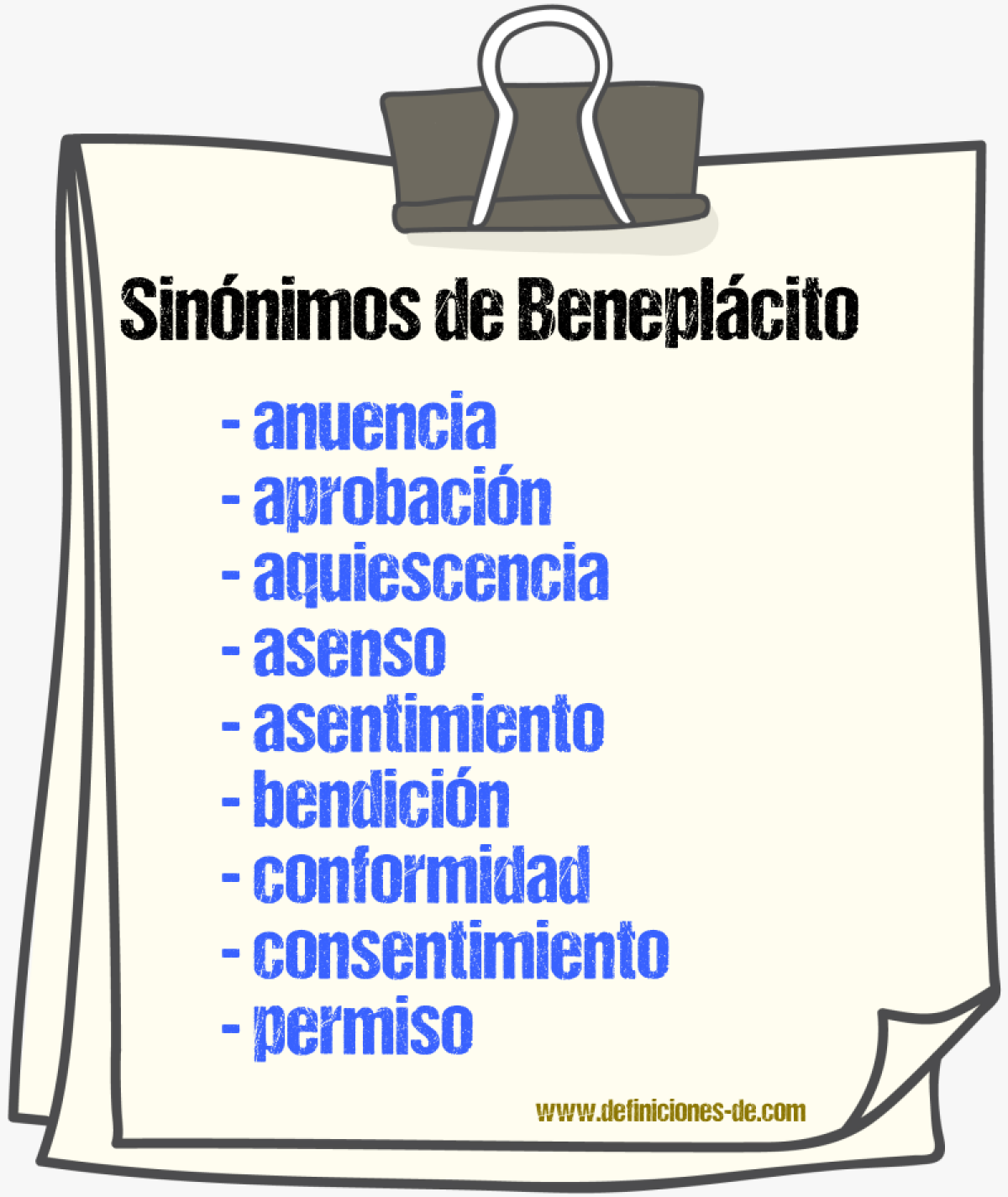 Sinnimos de beneplcito