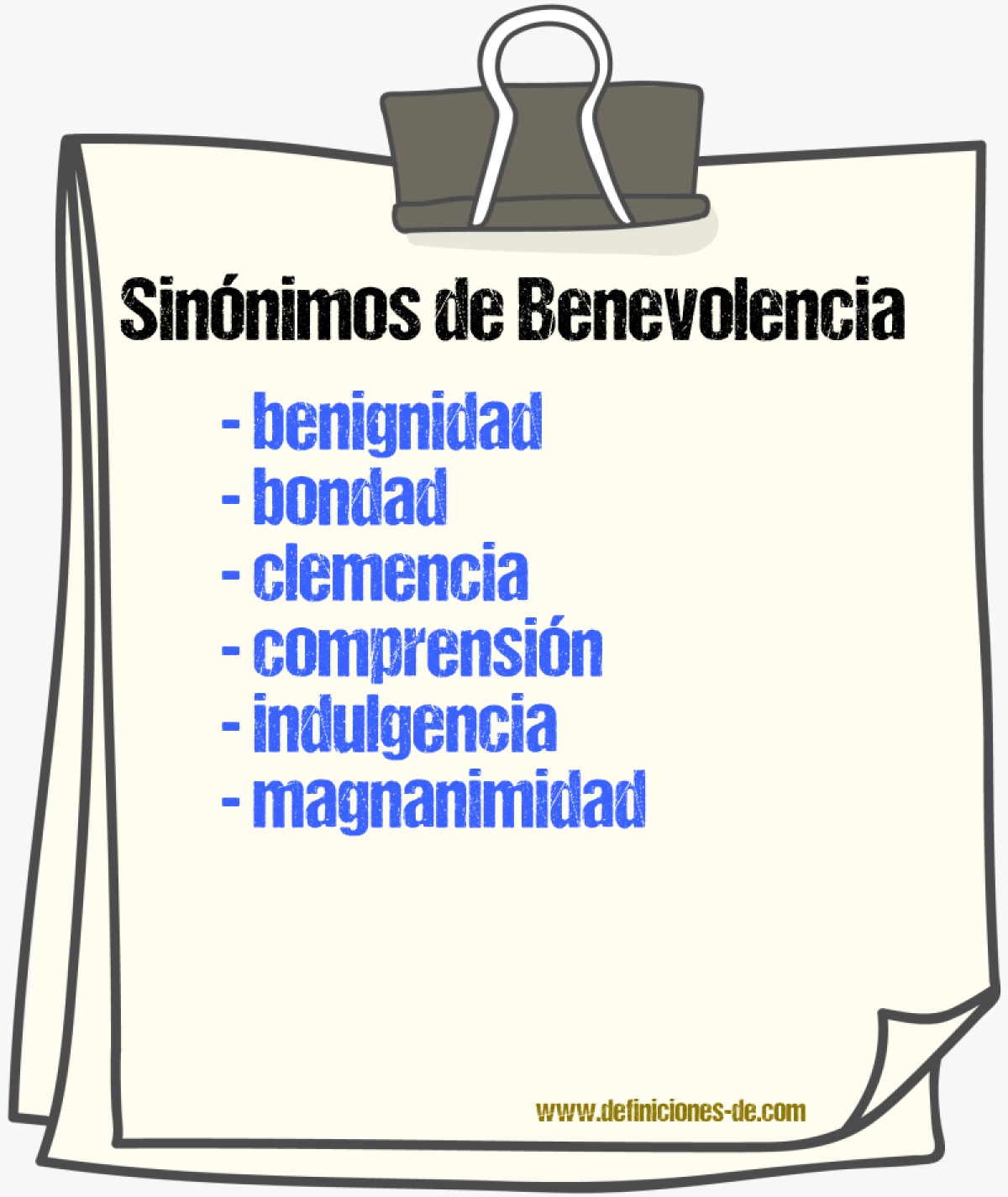 Sinnimos de benevolencia