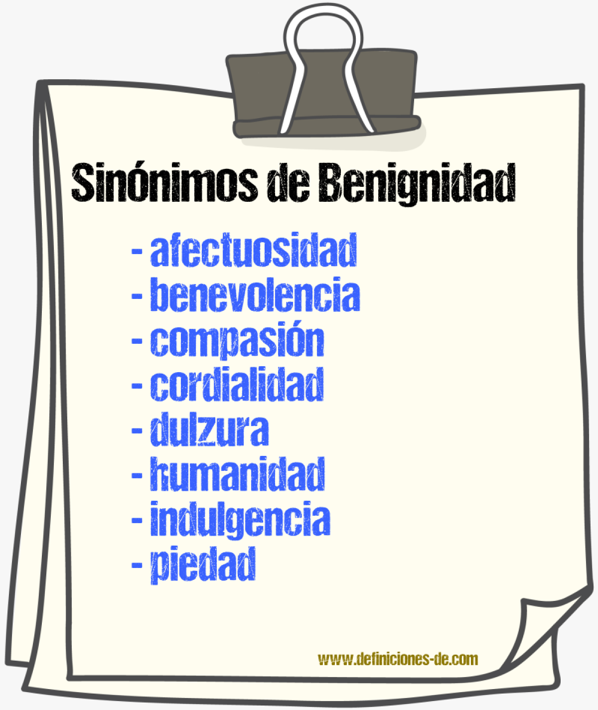 Sinnimos de benignidad