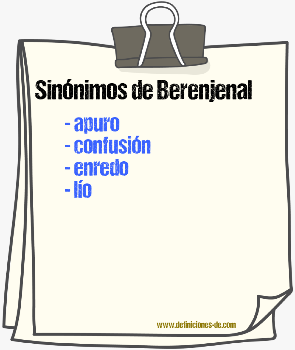 Sinnimos de berenjenal