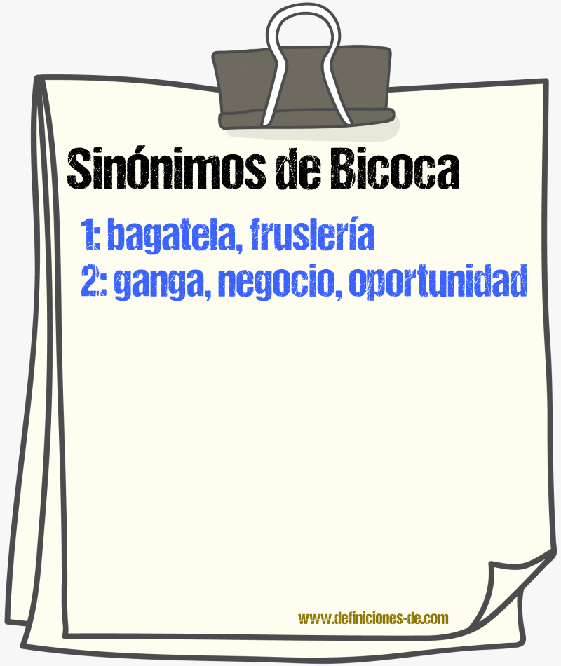 Sinnimos de bicoca