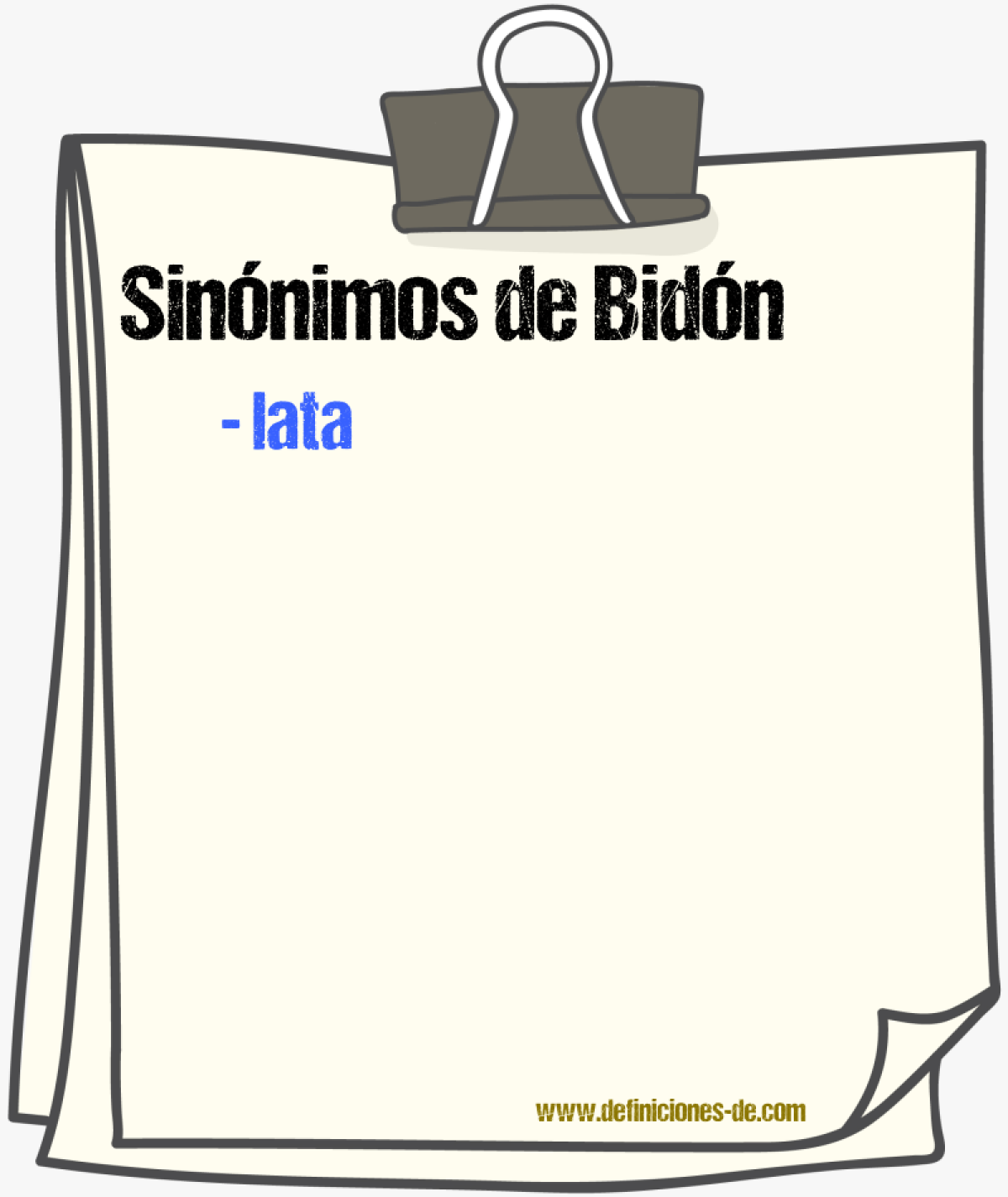 Sinnimos de bidn