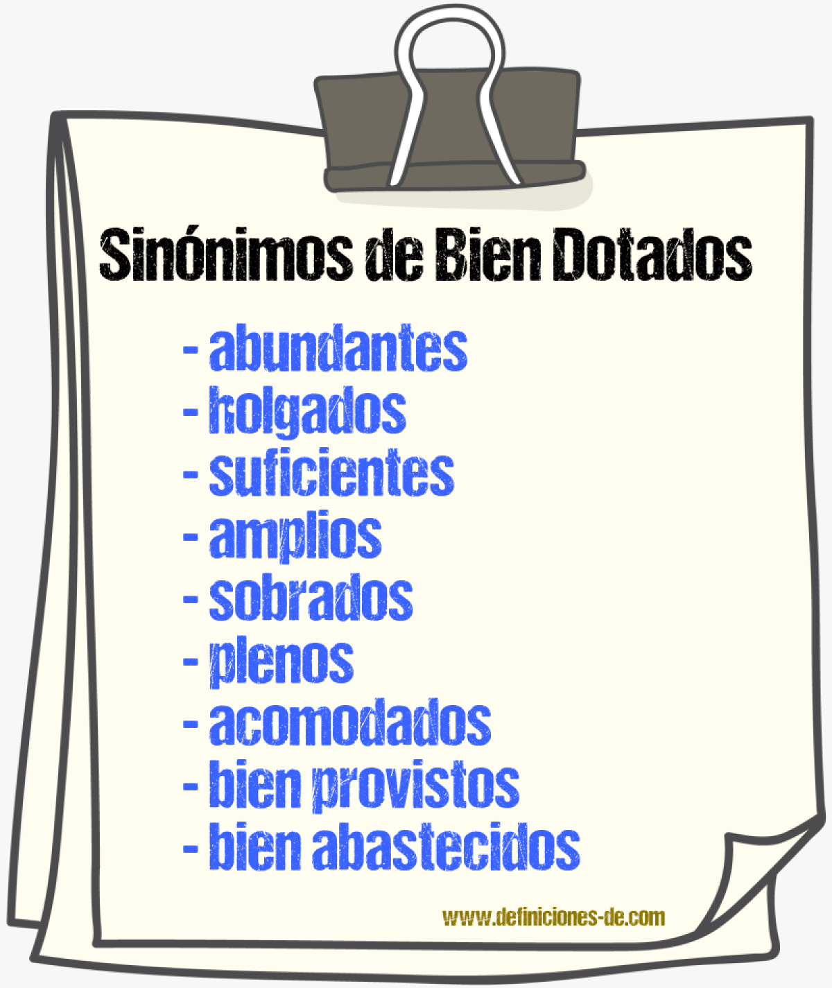 Sinónimos de bien dotados