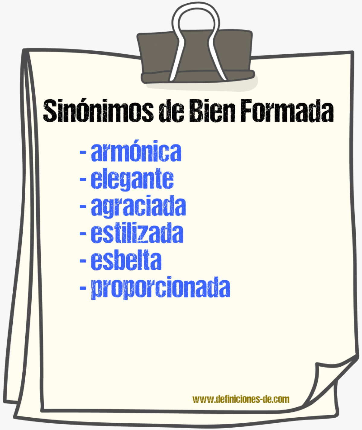 Sinónimos de bien formada