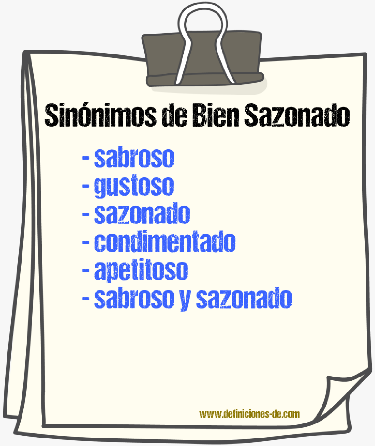 Sinónimos de bien sazonado