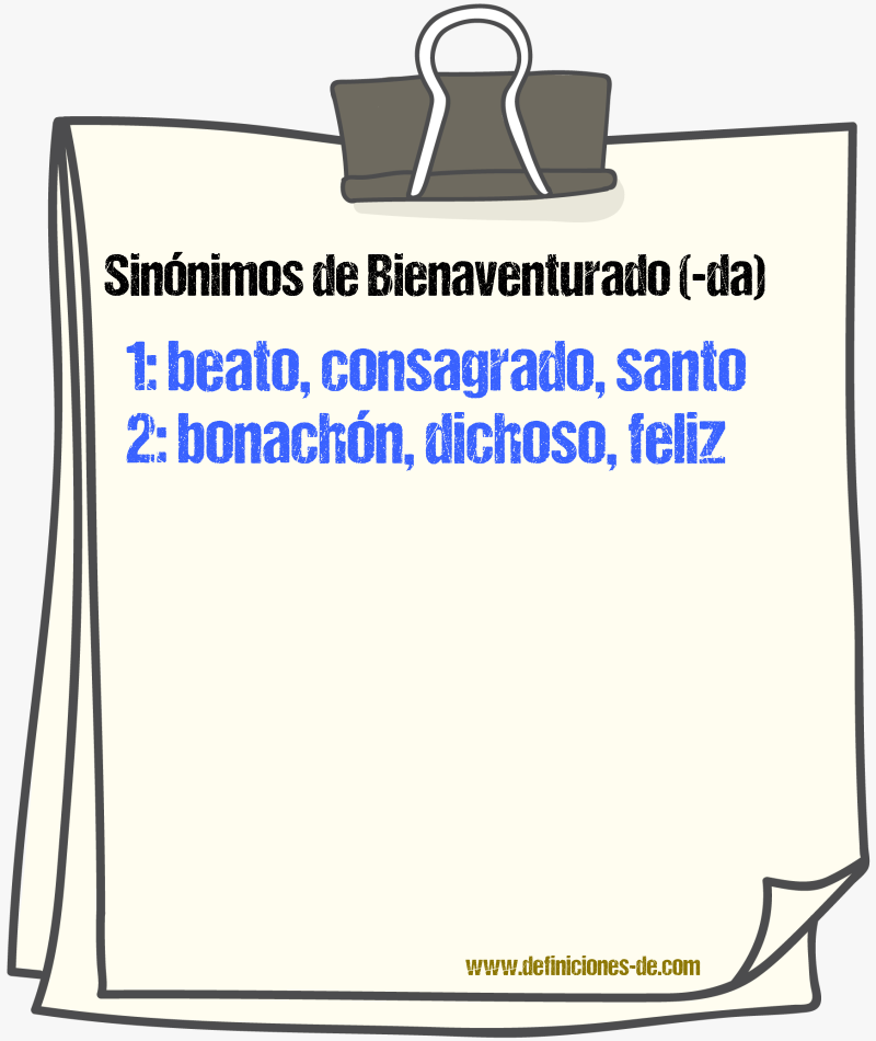 Sinnimos de bienaventurado