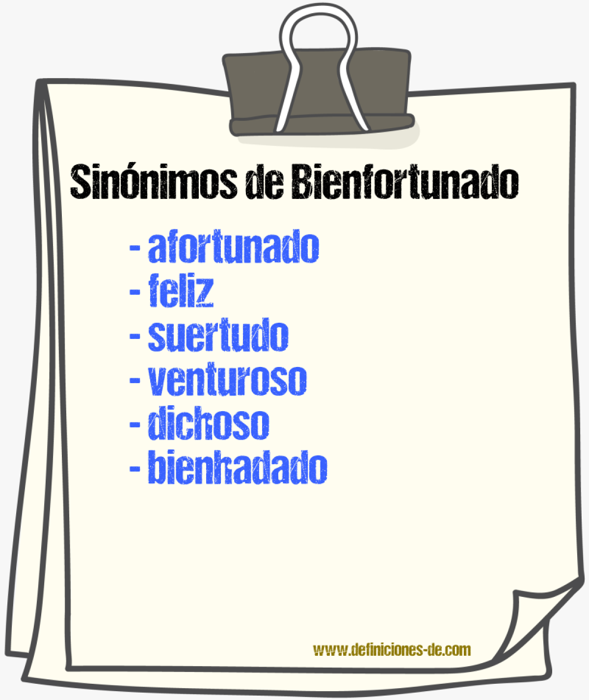 Sinnimos de bienfortunado