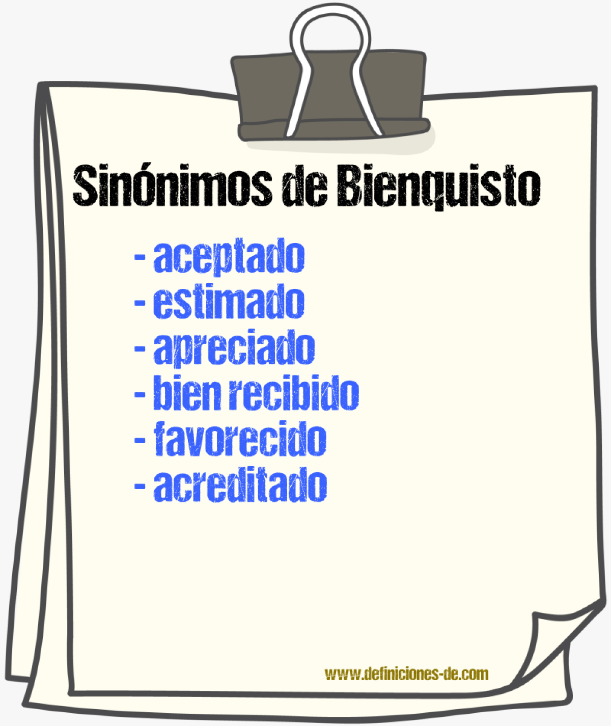Sinónimos de bienquisto
