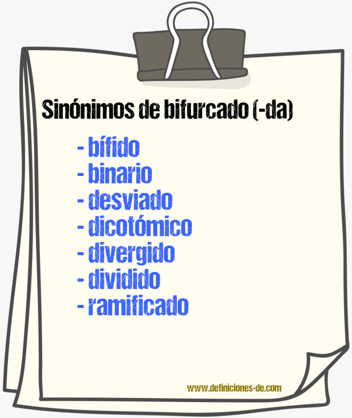 Sinnimos de bifurcado