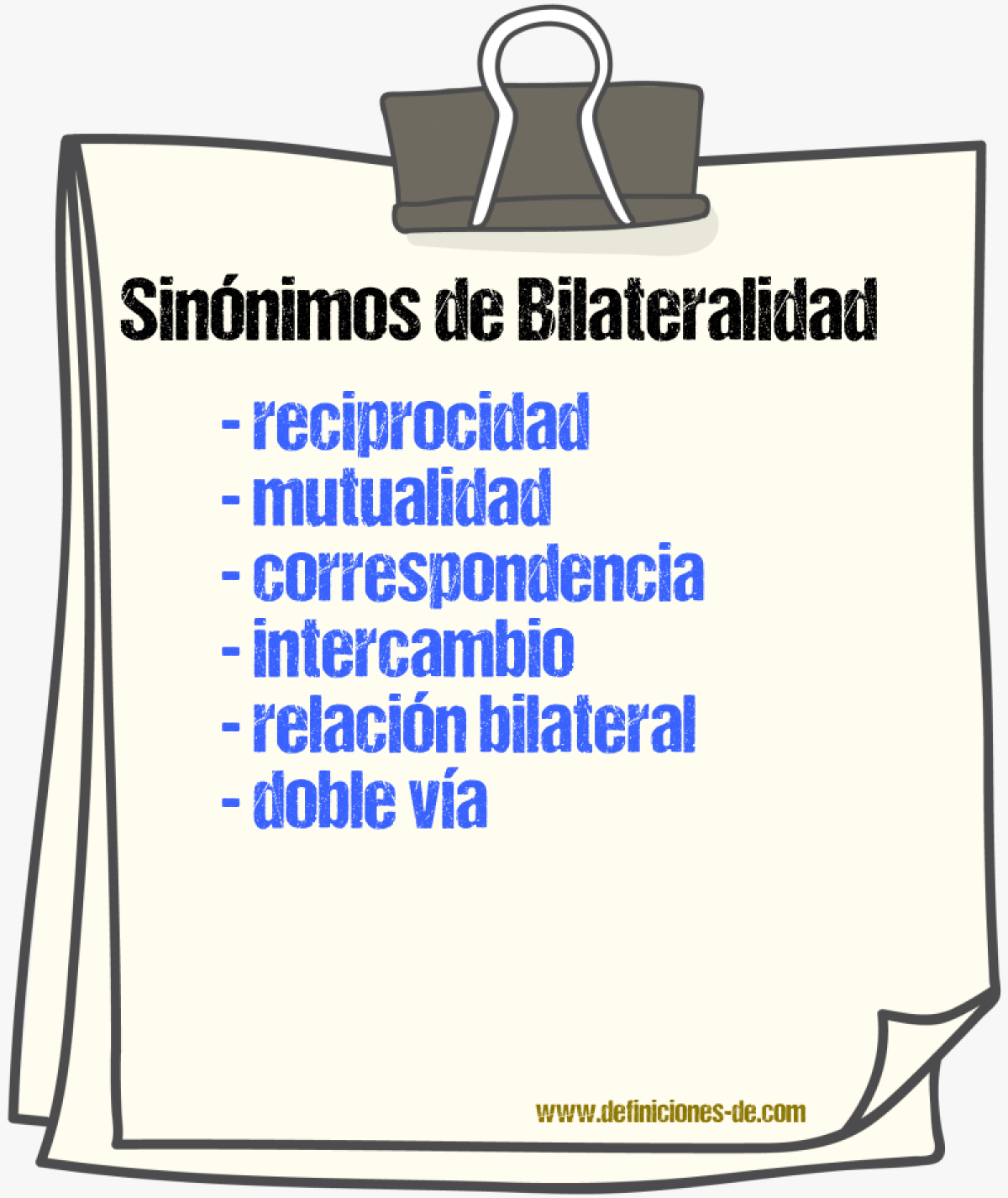 Sinónimos de bilateralidad