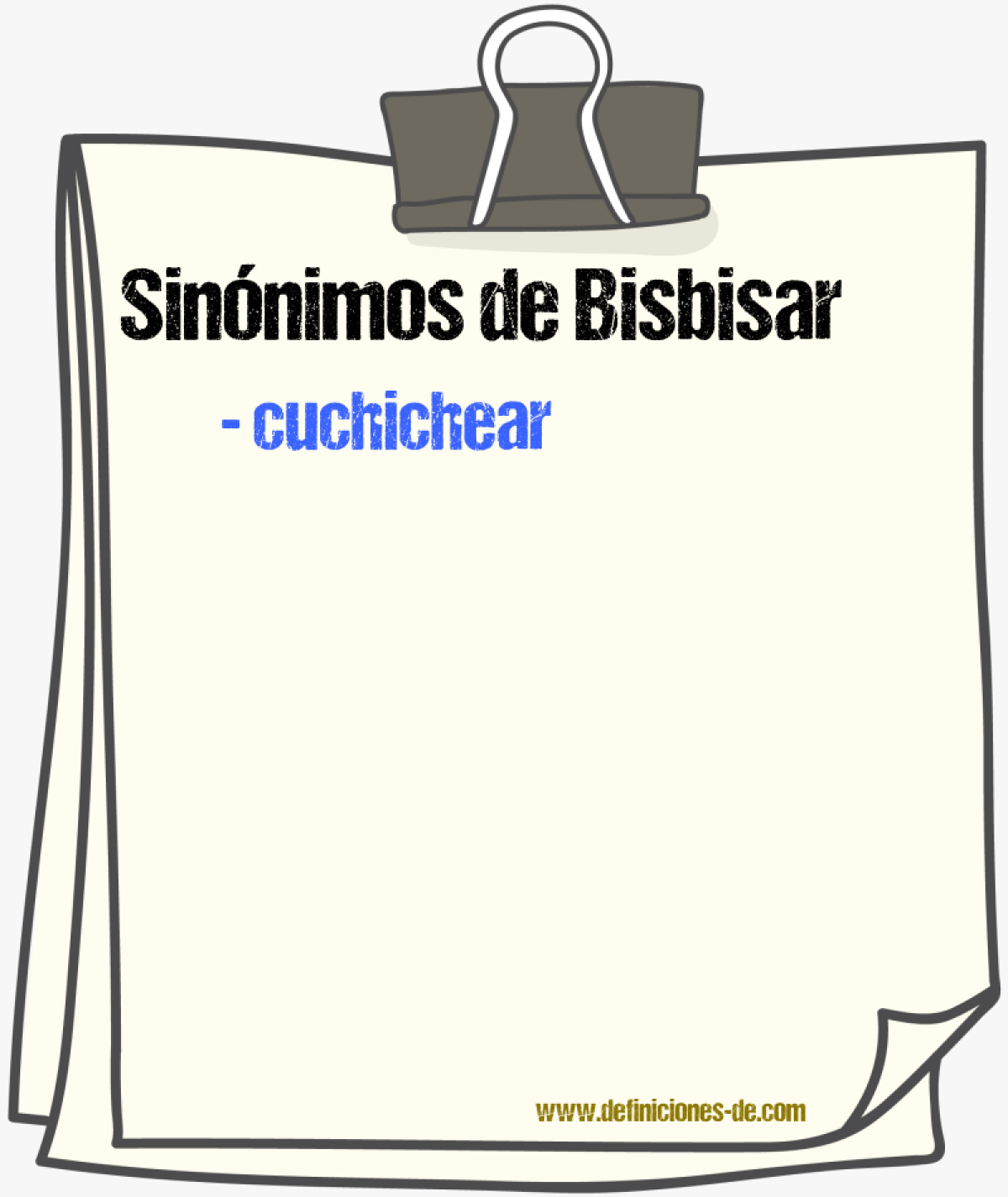 Sinnimos de bisbisar