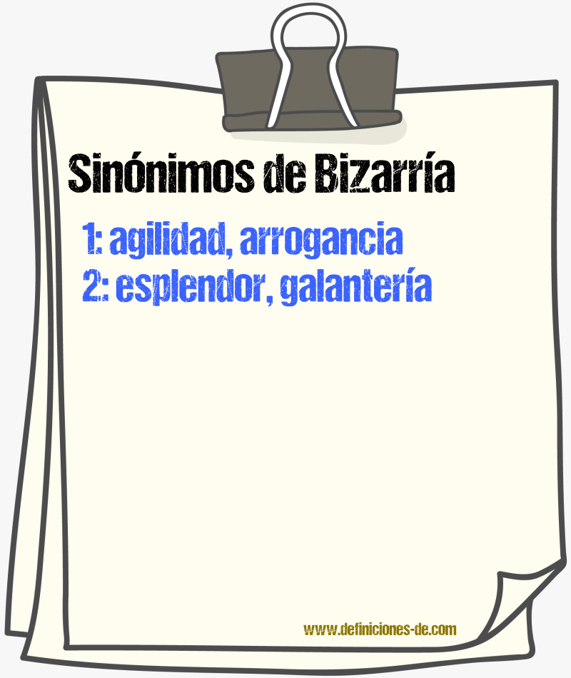 Sinnimos de bizarra