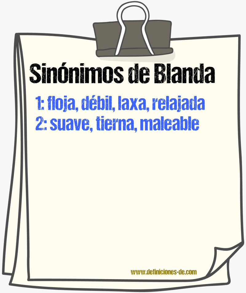 Sinónimos de blanda