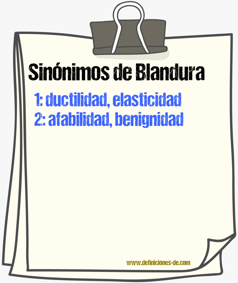 Sinnimos de blandura