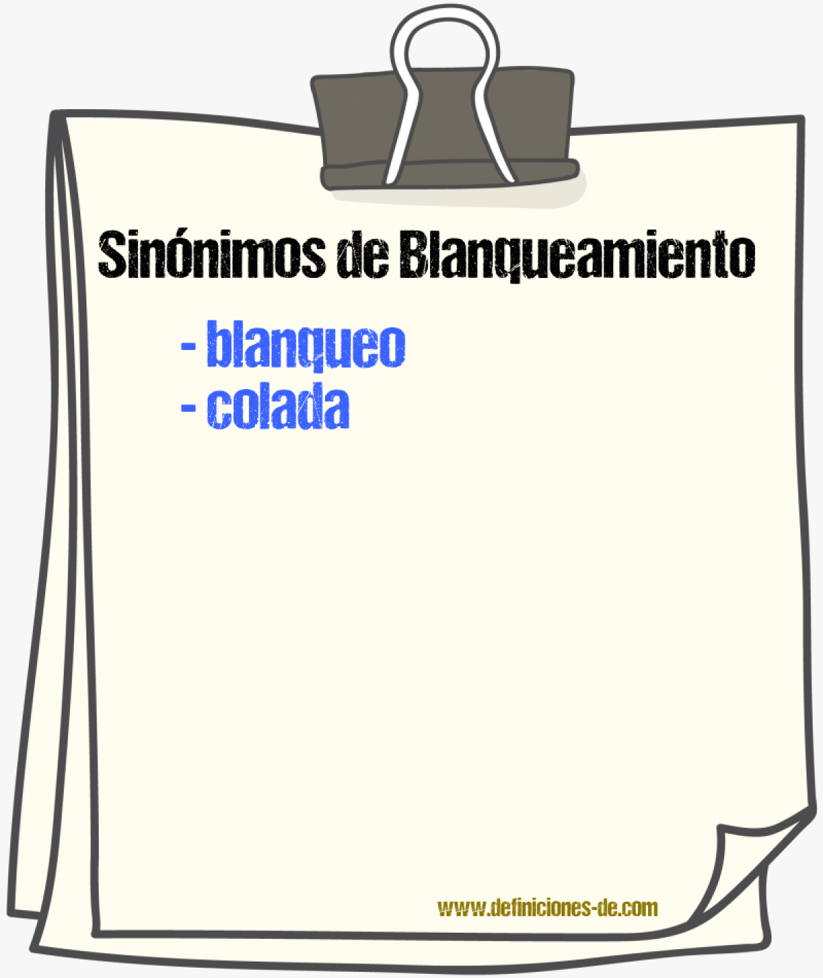 Sinnimos de blanqueamiento