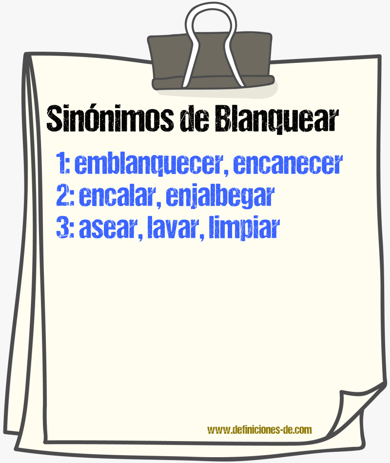 Sinnimos de blanquear