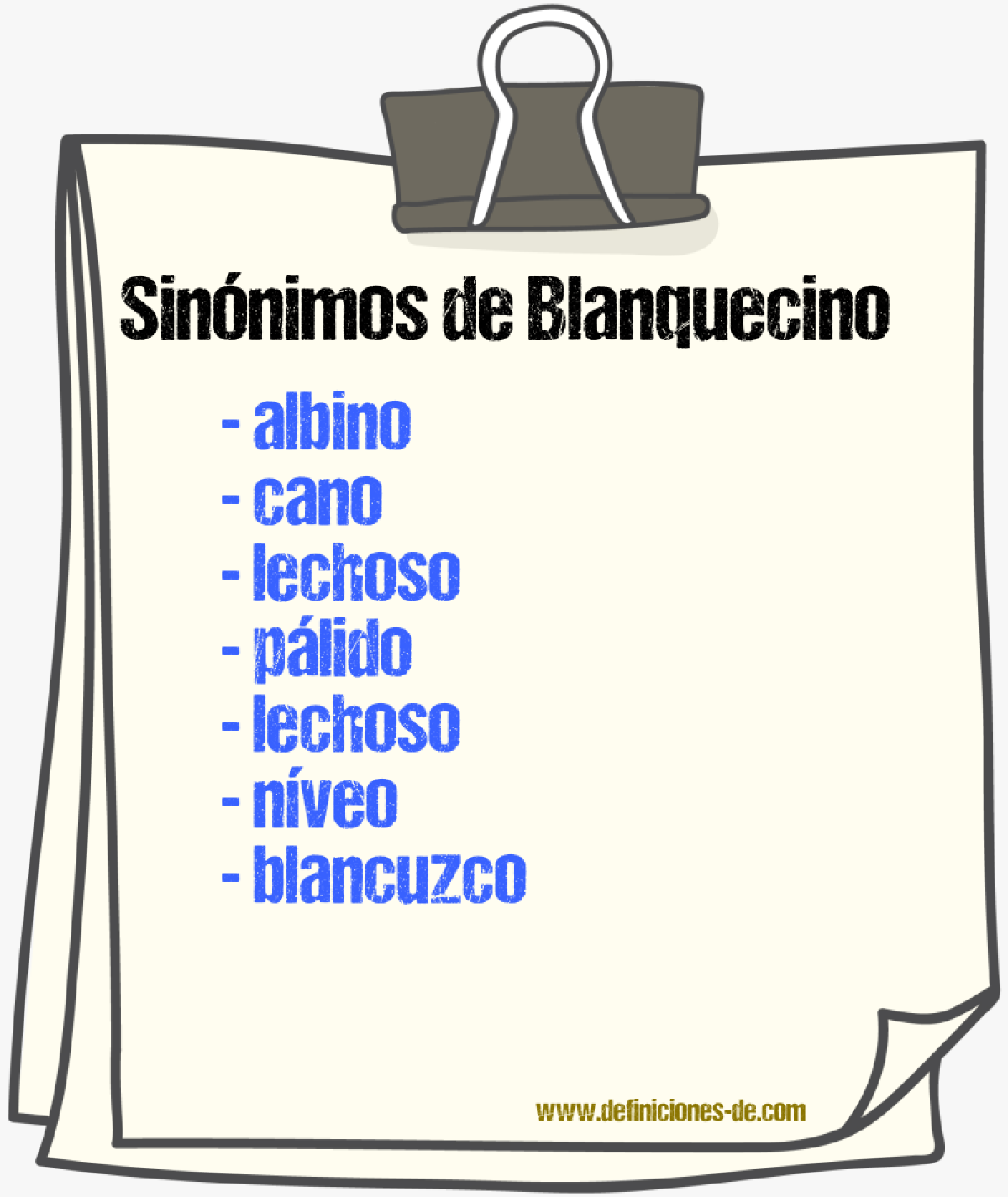 Sinnimos de blanquecino