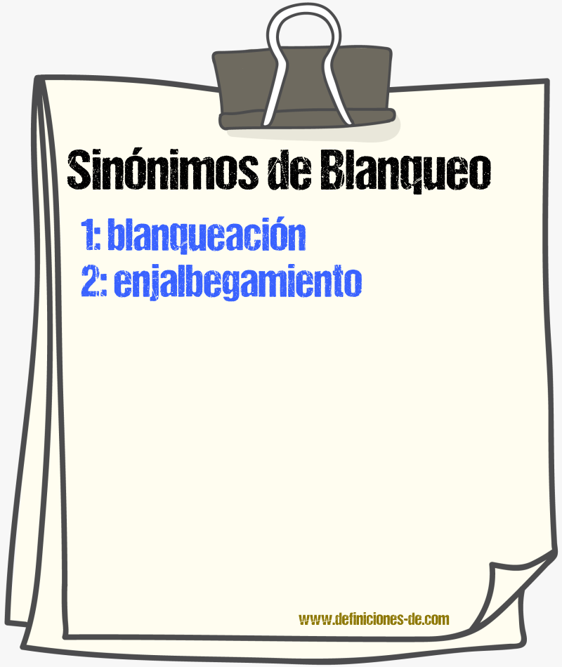 Sinnimos de blanqueo