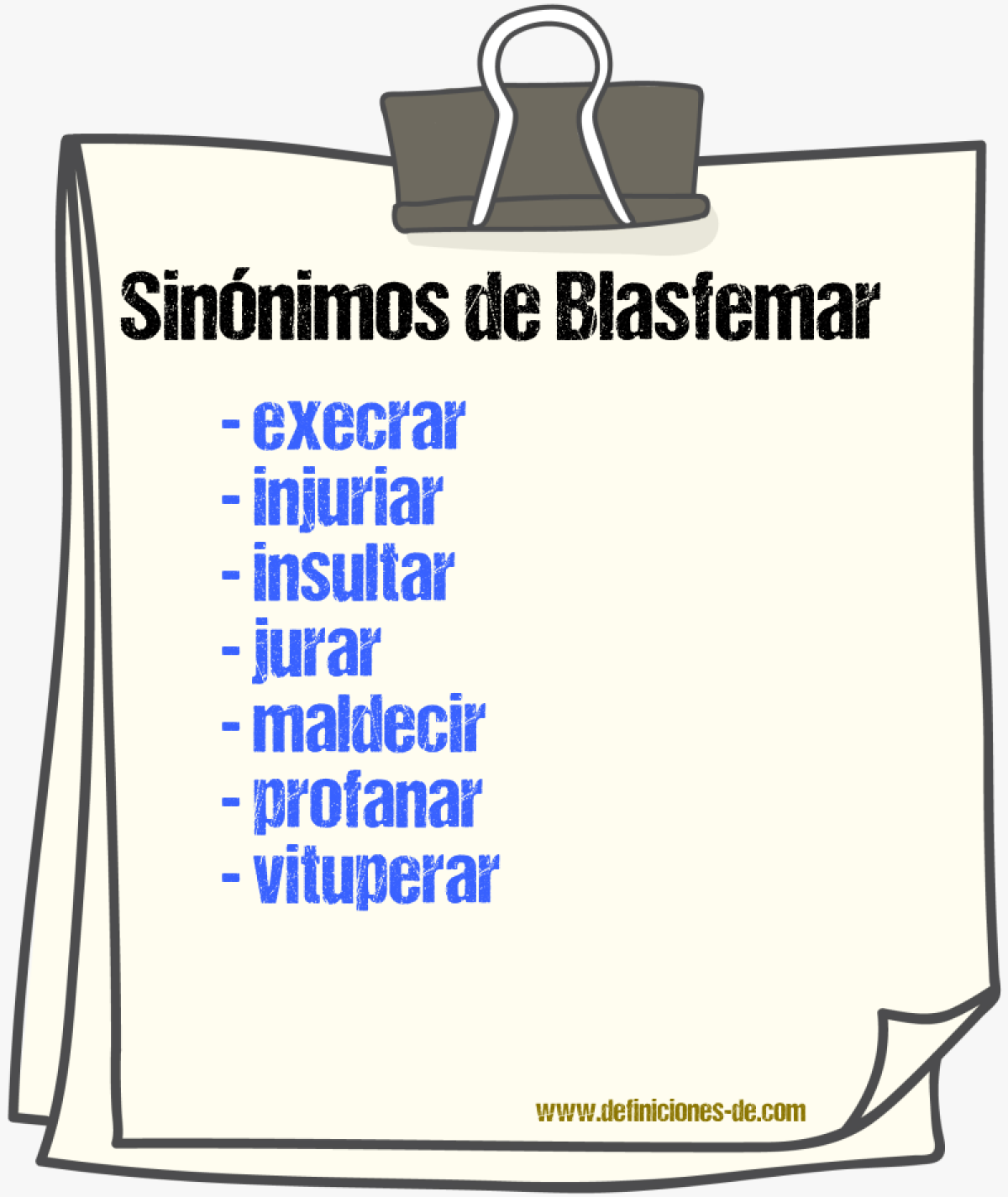 Sinnimos de blasfemar