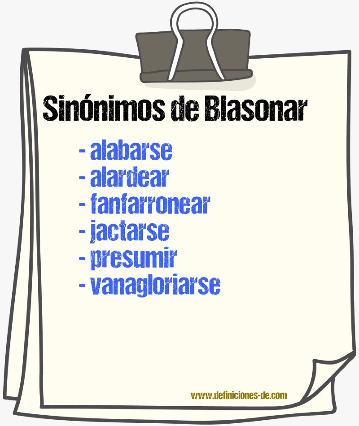 Sinnimos de blasonar