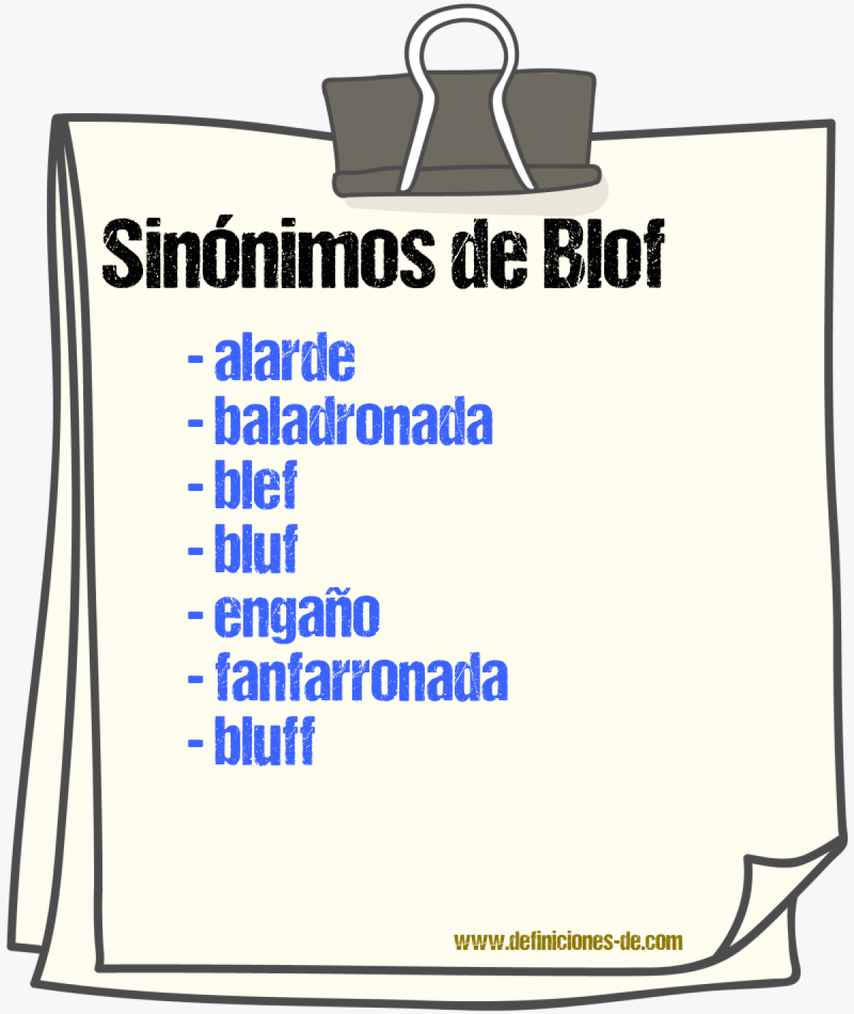 Sinnimos de blof