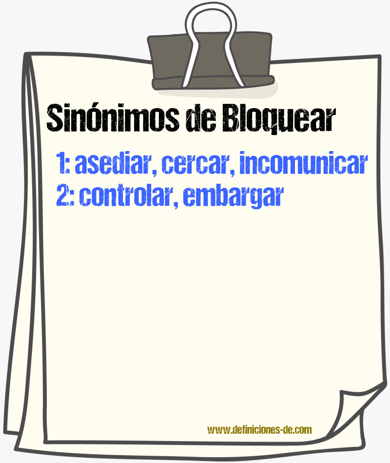 Sinnimos de bloquear