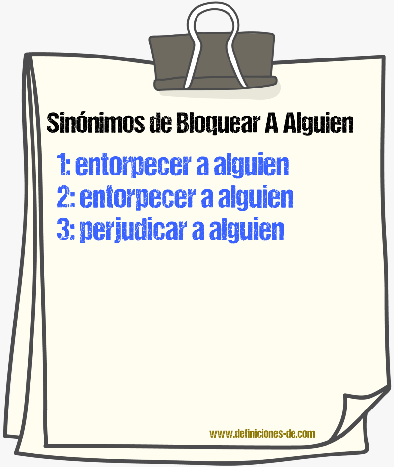 Sinónimos de bloquear a alguien
