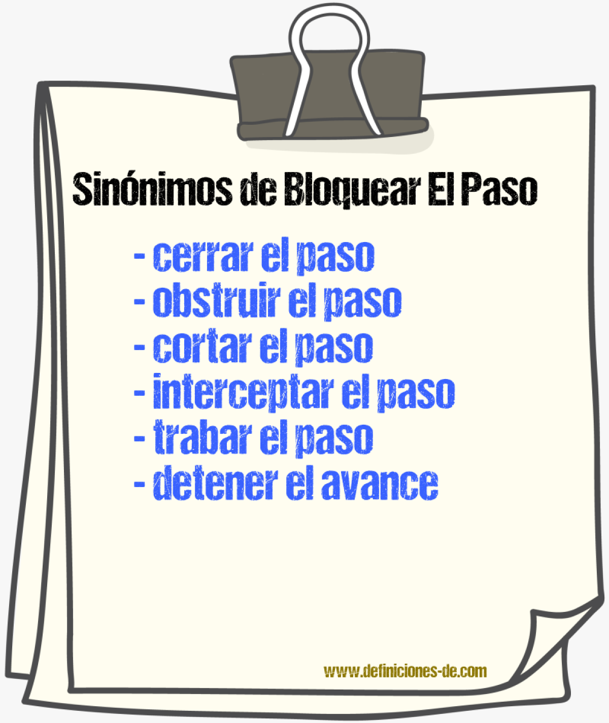 Sinónimos de bloquear el paso